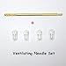 Luwigs 4 Size Ventilating Needles(1-1,1-2,2-3,3-4)+1 Brass Holder for Lace Wig Accessories 4Pcs Stainless Steel Needles Kit for Salon (Ventilating Needles Kit, One Set)