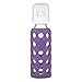 Lifefactory Glass Baby Bottles with Silicone Protection - 4-PACK, 4 oz/9 oz Bottles, (1- Pink, 1- Raspberry, 1- Lavender & 1- Grape)
