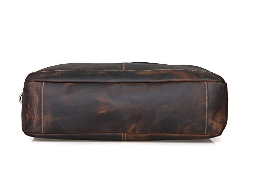 Texbo Genuine Leather Men's Briefcase Messenger Tote Bag Fit 17-18" Laptop (Dark Brown X-Large 18 inch) - Thumbnail 6