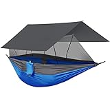 COMMOUDS Camping Hammock with Mosquito Net and Rain