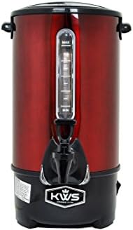 KWS WB-16 13L/55 Cups Commercial Heat Insulated Water Boiler and Warmer Stainless Steel (Red)
