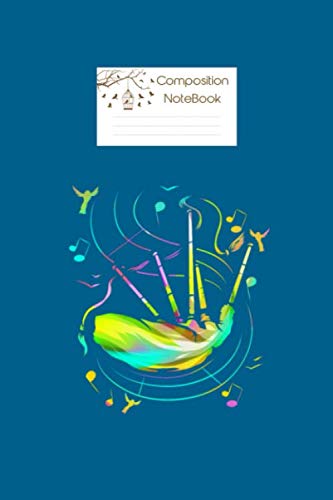 Composition Notebook: bagpipe birds scottish muscian bagpiper gift - 50 sheets, 100 pages - 6 x 9 inches
