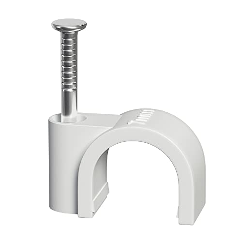 Round Cable Clips 7mm White - Pack of 100