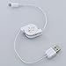 Universal Car / Home Wall Charger Power Adapter with Dual USB Ports White + Retractable Charging and Data Sync Cable Wire