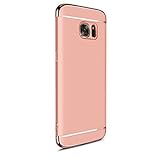 Coohole New Fashion Electroplate Hard Shockproof Case Cover for Samsung (Rose Gold, Galaxy S7)