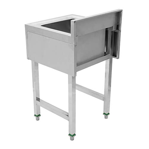 Simoner Commercial Kitchen Prep & Utility Sink, Stainless Steel Square Double Slot Sink with 4 Stable Legs Bathroom Wash Basin Rack Shelf (Single Slot)
