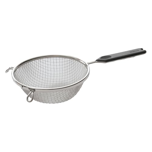 Winco Mesh Strainer, 6.25" Bowl, Double Fine Mesh, SS, Plastic Handle