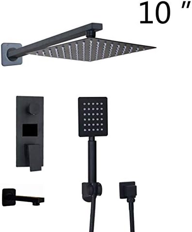 SHIJING Bathroom Shower Faucet 3-Functions Black Digital Shower Faucets Set Rainfall Shower Head 2-way Digital Display Mixer Tap,2