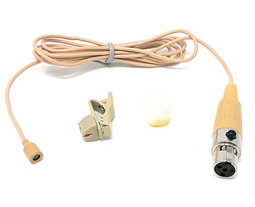 Beige Lavalier Lapel Mic with 4 pin mini XLR TA4F for Shure wireless