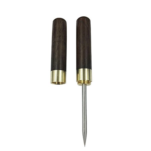 comboss Ice Pick 6.7" Ultra Sharp Stainless Steel with Safety Cover,Wood Handle (Black)