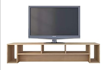 HMI TV Stand and Home Entertainment Unit Brown Color - Multi Functional Storage Console Bookshelf Organize - Decorative Furniture for House Upto 70 in