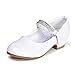 Stelle Girls Dress Shoes Toddler White Flower Girl Low Heels Mary Jane Flat for School Uniform Wedding(Little/Big Kid)(10MT, T02-White)