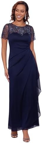 Amazon.com: Xscape Women's Long One-Shoulder Velvet Dress with Ruffle  Shoulder and Center Back Zipper, Black, 12 : Clothing, Shoes & Jewelry
