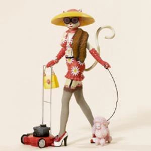 Kurt Adler Alley Cats Resin Kitty O Working Class Table Piece, 8-Inch