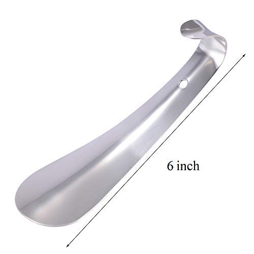 Travel Shoe Horn for Men, Women - Portable 6 Inch Long Shoe Horn, Easy to Take for Travel Use, Stainless Steel Shoe Helper Stick, Heavy Duty Unibody Metal Shoe Horn, Shoehorn