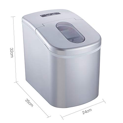 YONGTONG Portable Ice Maker Countertop, Easy-Use 8 Mins Automatic Ice Cube Maker, 26 lbs Ice Per Day, 2 Ice Cube Size, Quiet and Fast Electric Ice Maker Machine with Ice Scoop and Ice Basket, Silver