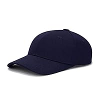 GETIEN Solid Color Cap Hat Solid Colo Cotton Baseball Cap Double Thick Light Board Hat Cap Male Female (Dark Blue)