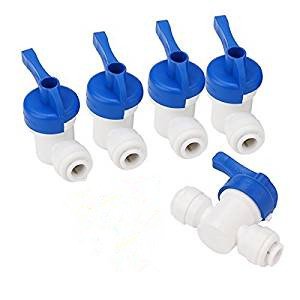 Wholey Equal Straight OD Tube Ball Valve Quick Connect Fitting 1/4" RO Water System, Set of 5