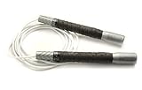 Adjustable Jump Rope Pro Freestyle - Boxing Training - For an Affordable Indoor Skipping Workout - UFC Exercise - Plastic Handles - PVC Cable - 10 Feet (Silver Handle/Black Tape)