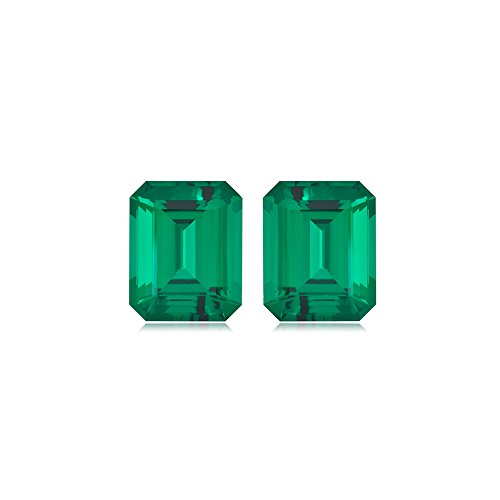 Instagem2.60-3.19 Cts of 8x6 mm AAA Emerald-Cut Lab Created Emerald (2 pcs) Loose Gemstones