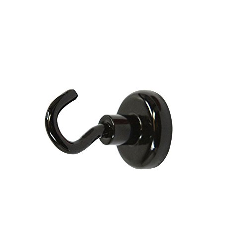 AUTIDEFY Magnetic Hook, 12Pound Heavy Duty Strong Powerful Hanging Hooks D16 Multi-purpose Indoor Outdoor Kitchen Bathroom Bedroom Garage Lockers Office (Black)