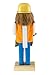 Clever Creations Construction Worker 10 Inch Traditional Wooden Nutcracker, Festive Christmas Décor for Shelves and Tables