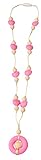 MyBoo Autism/Sensory/Teething Chewable Round and Heart Beaded Necklace - Pink/White