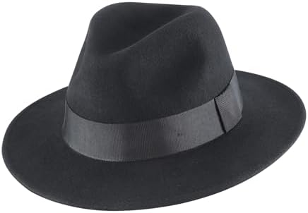 Borsalino Classic Hat Women/Men Black 7 1/4 at Amazon Men's