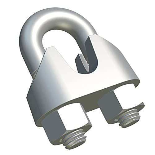 M5 Wire Rope Cable Clip Clamp Grip - U Bolt Saddle Zinc Plated Alloy Steel Fastener for Rigging and TensioningRopes Wires 5mm Certified Standard DIN741 (18 Pieces)