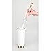 mDesign Modern Plastic Bathroom Storage and Cleaning Accessory Set - Includes Toilet Bowl Brush and Wastebasket Trash Can/Garbage Bin - 2 Pieces - White/Soft Brass
