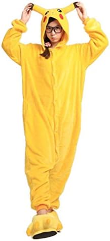 Wildestdream Adult Unisex Onesie Costume Animal Cosplay Pajamas Medium Pikachu