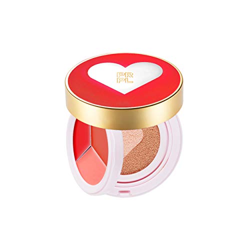 PRPL Kiss&Heart Double Cushion (Red Edition) #23 Pure Beige - Korean Make-up, Cushion Foundation, Korean Beauty, Lip and Cheek, Dual Cushion