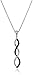 Amazon Collection Sterling Silver Black and White Diamond Pendant Necklace (1/4 cttw), 18