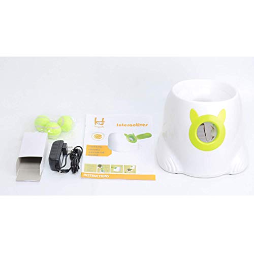 Dporticus Automatic Interactive Dog Tennis Ball Launcher Throwing Machine for Training and Playing,20 Balls