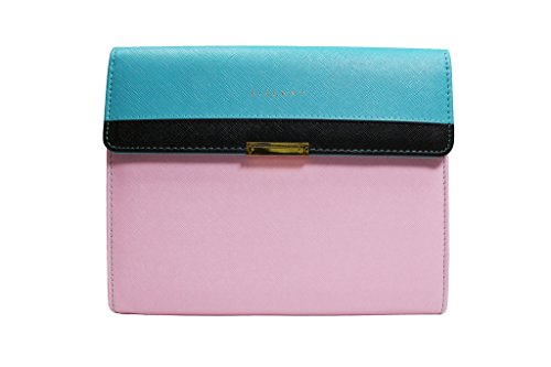 EGO Design-Deluxe Bag PU Leather journal, Accessory Pocket and Six Ring Binder with Magnetic Buckle, 9.3 x 7.6", 180 pages (90 Sheets)-Blue