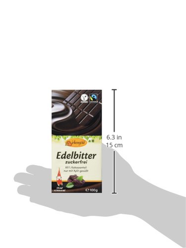 Birkengold Edelbitter Schokolade zuckerfrei, 3er Pack | ohne Zucker | 85 % Kakaoanteil | nur mit europäischem Xylit gesüßt | fairtrade | vegan – Bild 4