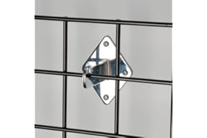 Only Garment Racks Wall Brackets for Gridwall or Grid Panels - Chrome Color - Set of 4 Pieces