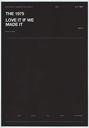 THE 1975 Give Yourself A Try PHOTO Print POSTER A Brief Inquiry into Online Relationships Band Tour 023 A4