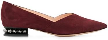 Nicholas Kirkwood Women's 902A47SLS1R09 Burgundy Suede Flats