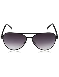 John Varvatos V514 Aviador anteojos de sol, Negro Mate, 15 mm