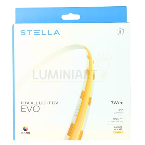Fita Led Cob All Light 12v Evo 7w/m 5m Irc 90 500lm/m Stella