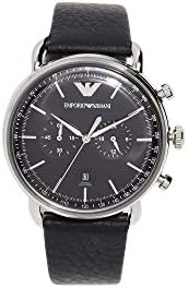 Amazon.com: Emporio Armani Men's Chronograph Black Leather Band