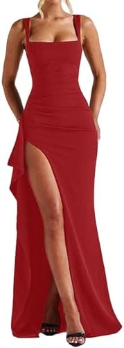 red corset dress amazon Amazon.com: BELLA BARNETT Red High Slit Corset Dress for Women Slit Flowy  Dress Crystallized Formal Dress Strapless Cocktail Dress Maxi Evening Dress  Ruched Dress : Clothing, Shoes & Jewelry