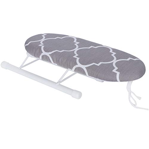AUNMASFoldable Mini Ironing Board for Sleeves, Cuffs and Collars, Portable Travel Size Garment Care Tool for Home and On The Go(Classic Grid)