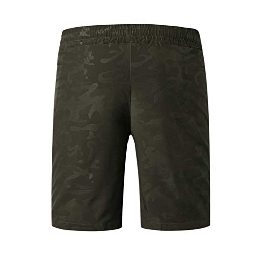 Men Swim Trunks, JOYFEEL Big and Tall Casual Quick Dry Summer Beach Shorts Running Training Active Gym Shorts Army Green - Thumbnail 2