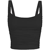 Hotexy Women's 3 Piece Scoop Neck Tank Top Summer Y2K Going Out Basic Cami Shirt Built in Bras