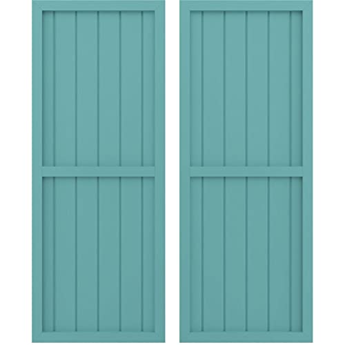 Ekena Millwork ARW101BF621X76PTH Americraft Six Exterior Real Wood Two Equal Pa…