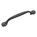 Hickory Hardware 1 Pack Solid Core Kitchen Cabinet Pulls, Luxury Cabinet Handles, Hardware for Doors & Dresser Drawers, 5-1/16 Inch (128mm) Hole Center, Black Iron, Refined Rustic Collection