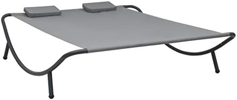 Vidaxl Outdoor Loungebett Mit 2 Kissen Fur 2 Personen Doppelliege Gartenliege Relaxliege Sonnenliege Liege Gartenmobel Stoff Anthrazit Amazon De Kuche Haushalt