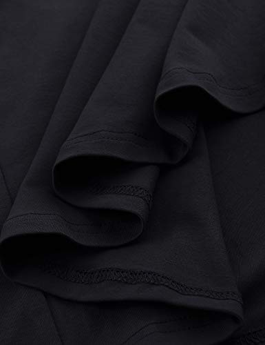 Lotusmile Black Dresses, Sundresses for Womens V Neck Elegant Breastfeed Wrap Dress A Line Cap Short Sleeve Casual Black XXL - Thumbnail 4